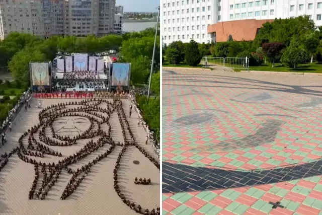 Атырауда Дина Нұрпейісованың бейнесі алаңнан өшпей қалды