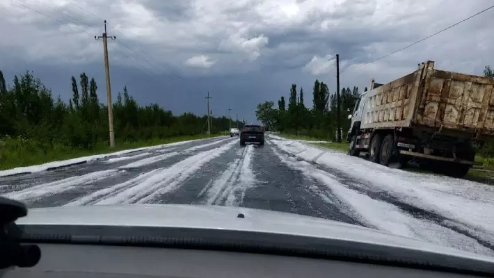 Крупный град обрушился на Наманганскую область