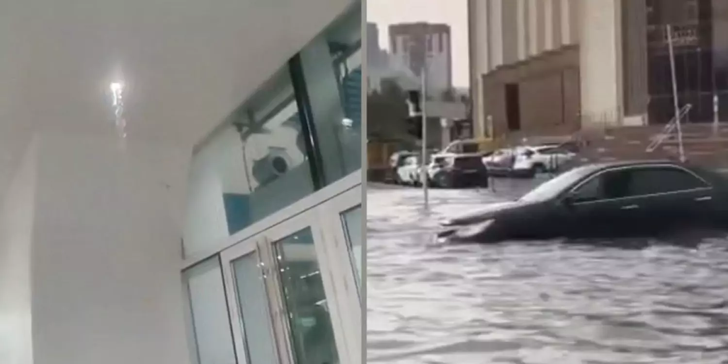 Астана нөсер жаңбырдың астында қалды: LRT станциясы жаңбырға шыдай алмады  