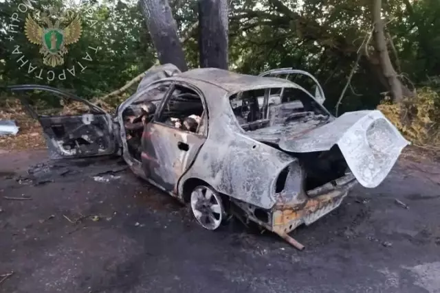 Жеңіл көлік ағашқа соғылып, алты адам тірідей жанып кетті