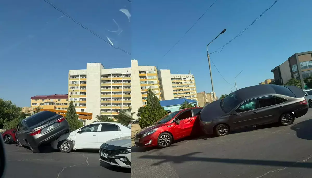Момент тройного ДТП в Актау попал на видео - новости на Lada.kz 27.07.2026