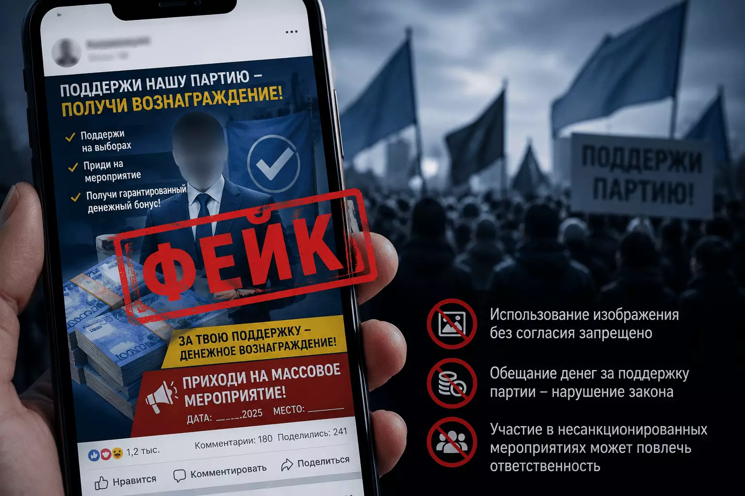 Казахстанцам пообещали выплаты за поддержку партии от имени известной личности