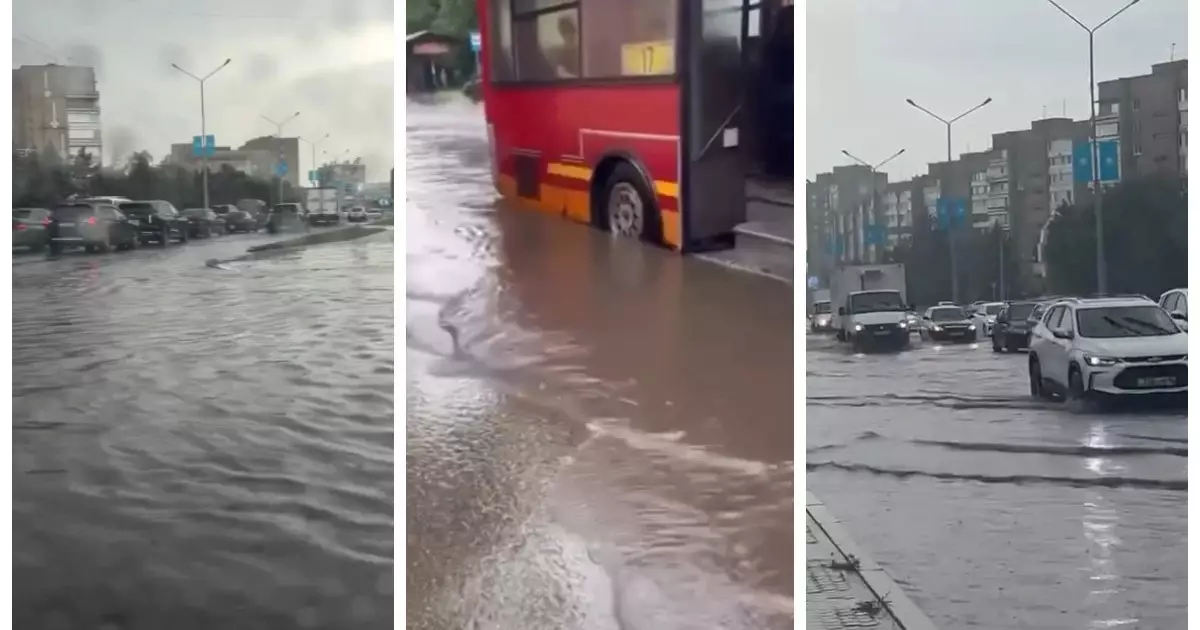  Толассыз жаңбырдан кейін Өскемен көшелерін су басты 