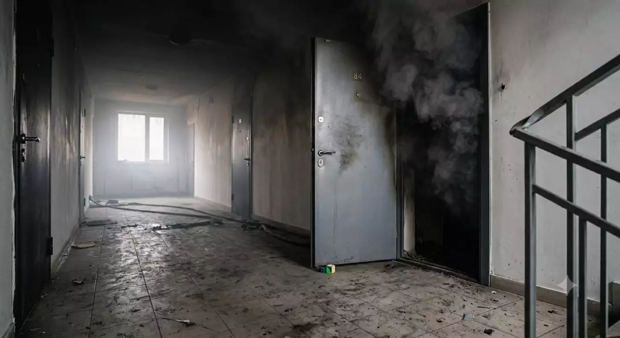 Полицейский вынес пятерых детей из горящей квартиры в Караганде