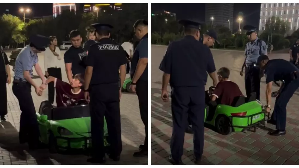 Полиция прокомментировала задержание подростка на детской машинке в центре Атырау