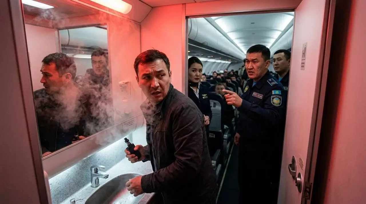 Ұшақ дәретханасында вейп шеккен шетелдік азамат рейстен түсірілді