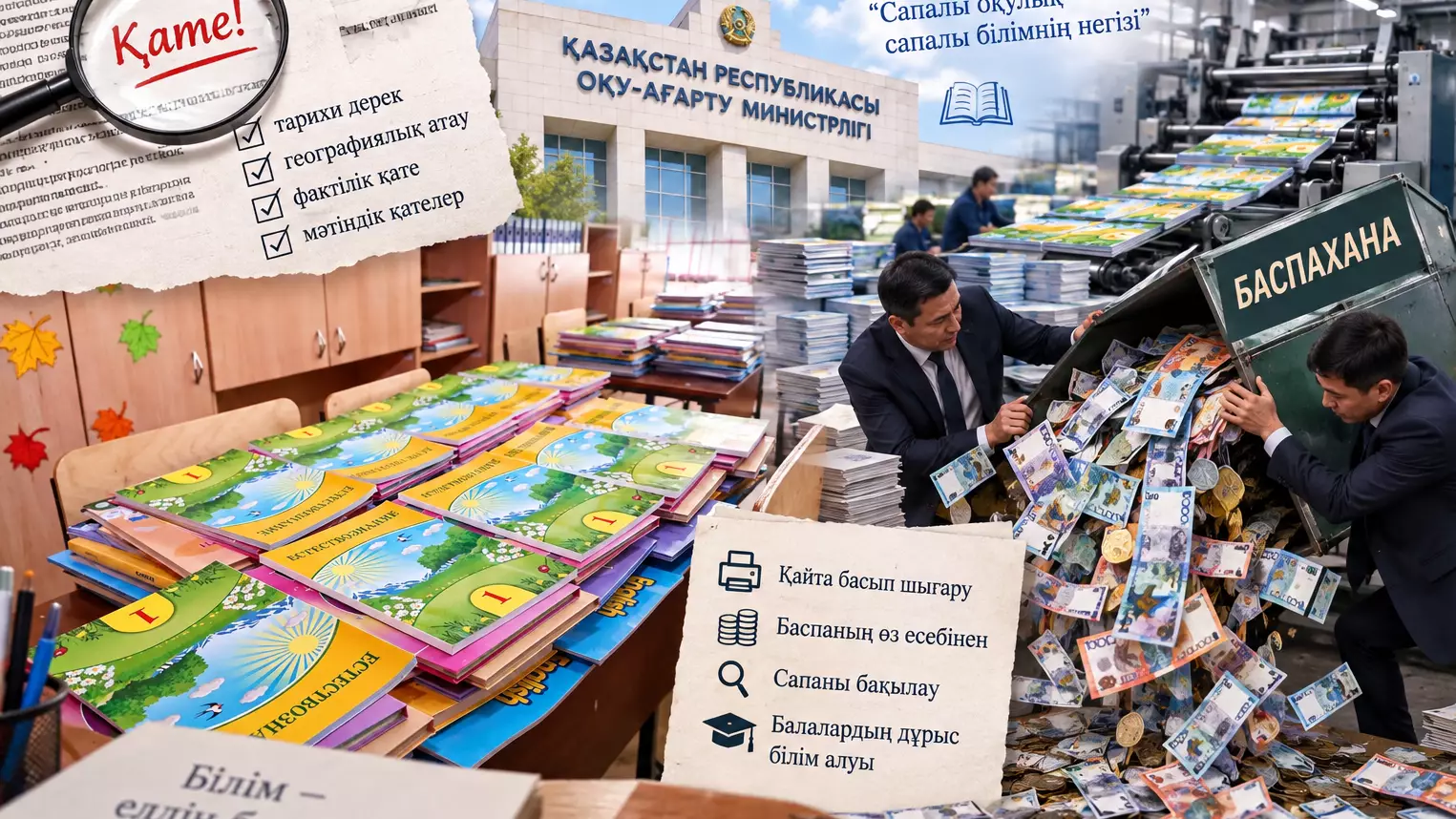«700-ге жуық қате»: Мектеп оқулықтарын баспалар өз ақшасына қайта шығарады