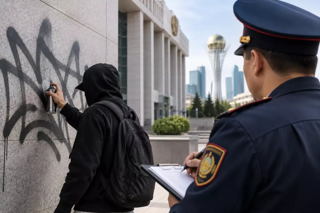 В Казахстане хотят отдельно наказывать за граффити на общественных зданиях