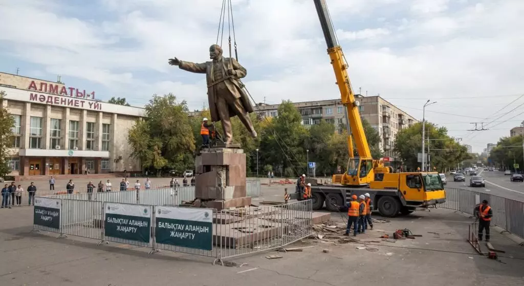 Алматыдағы Ленин ескерткіші алынып тасталды