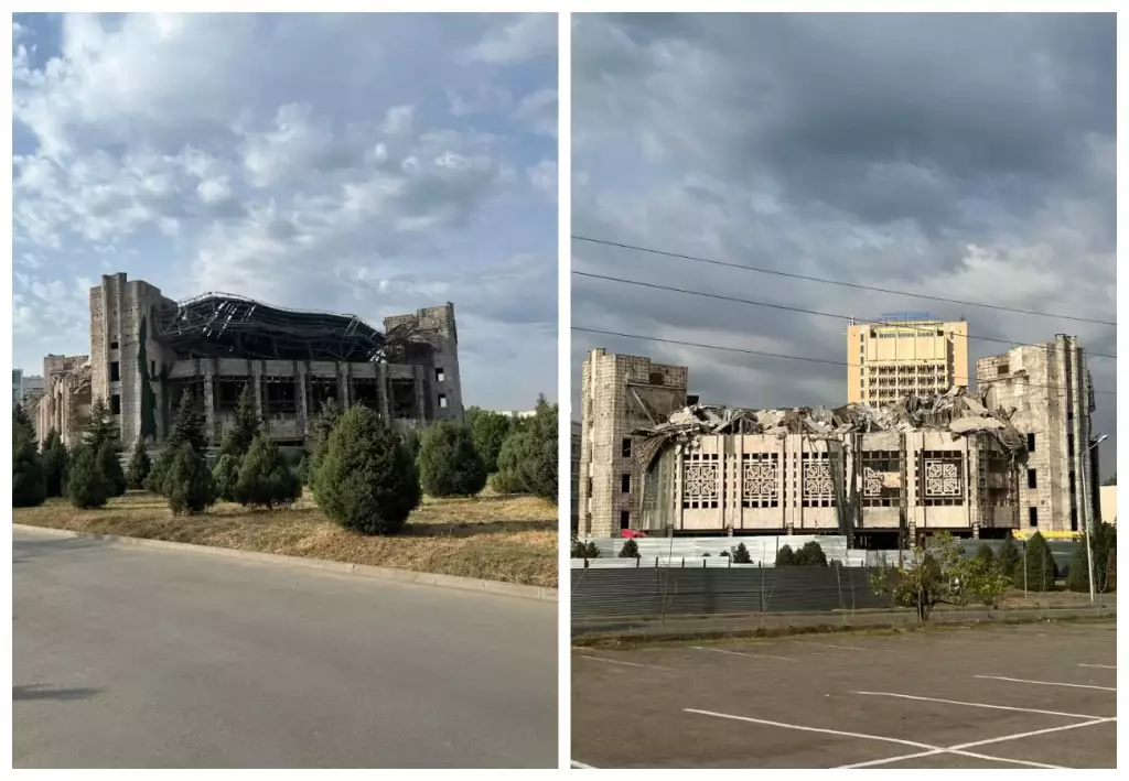 Алматыдағы студенттер сарайының төбесі опырылып қалды (ВИДЕО)