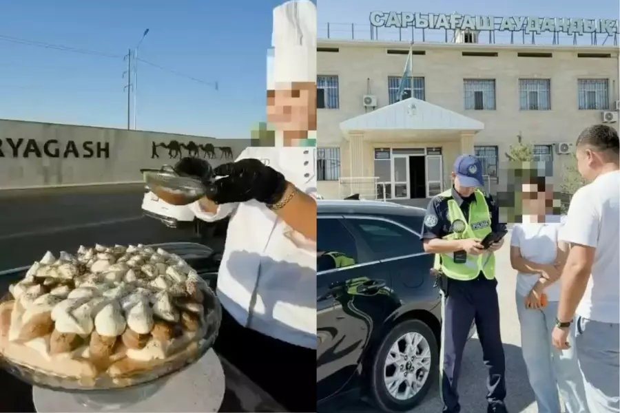 Жол үстінде торт жасаған: Түркістан облысында ерлі-зайыпты жауапқа тартылды