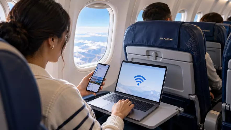 Air Astana запустила Wi-Fi на борту: кому интернет будет доступен бесплатно