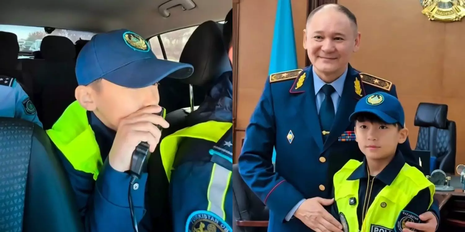 Желіде танылған бала полиция бастығынан Тоқаевтың кітабын алды